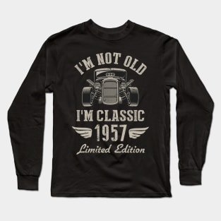 I'm Classic Car 65th Birthday Gift 65 Years Old Born In 1957 Long Sleeve T-Shirt